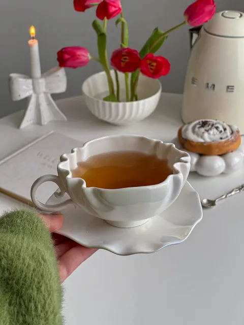 Чайная пара, кружка с блюдцем, кружка