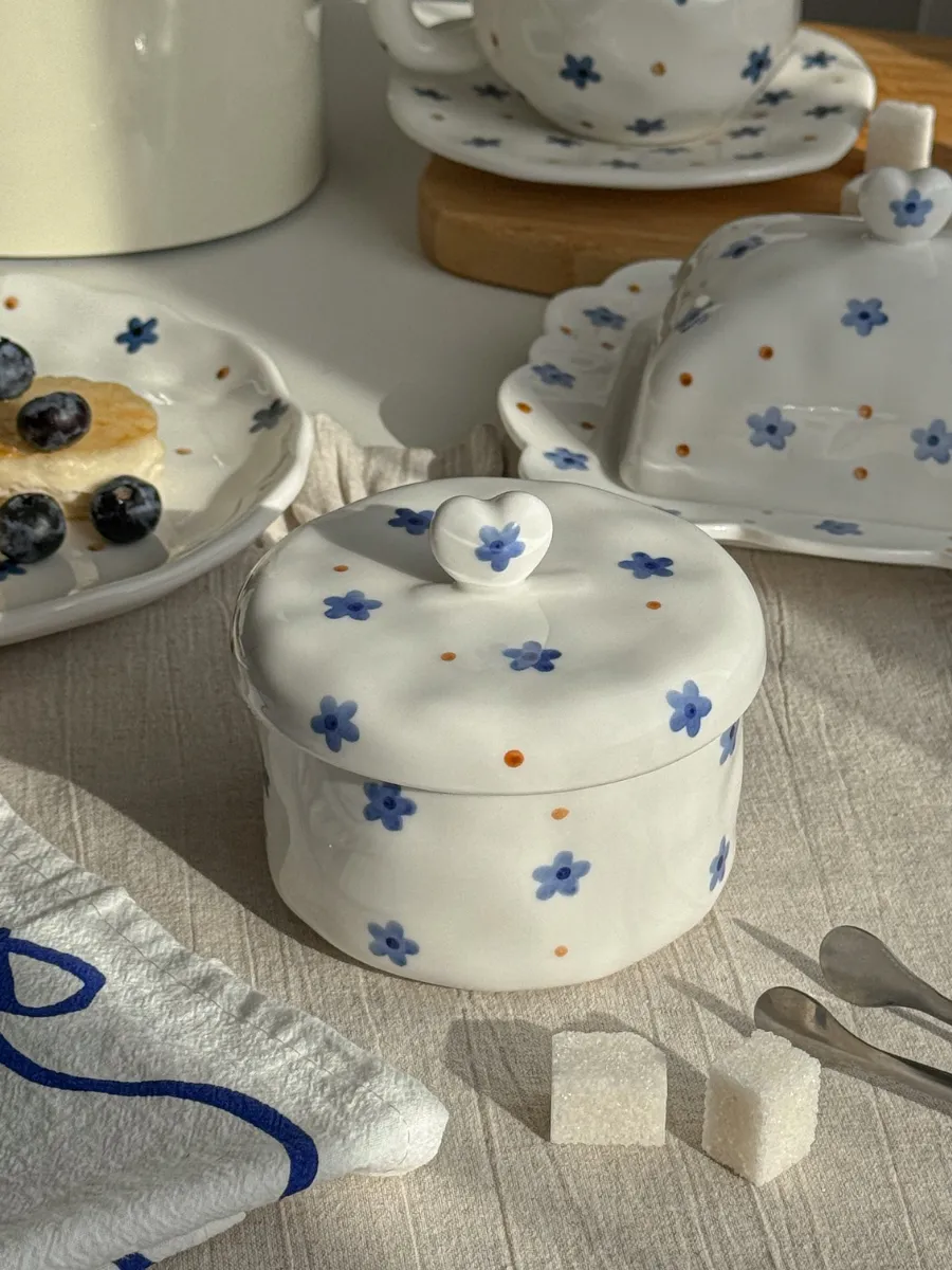 Сахарница с крышкой керамическая