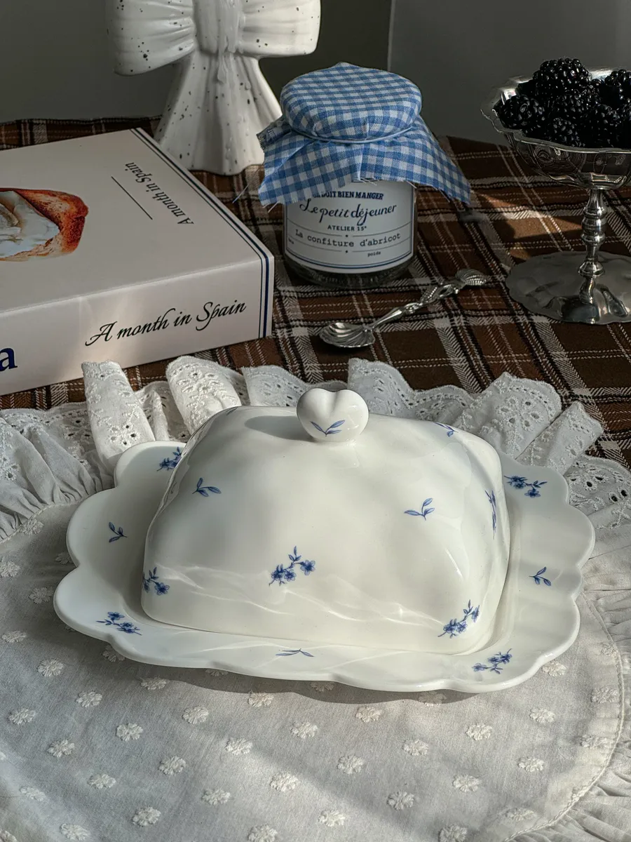 Масленка для сливочного масла, с крышкой керамическая
