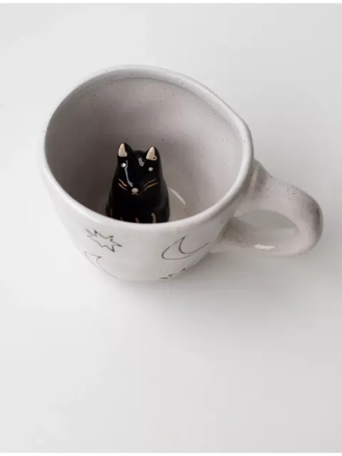 Кружка с котиком керамическая для чая кофе чашка, 360 мл