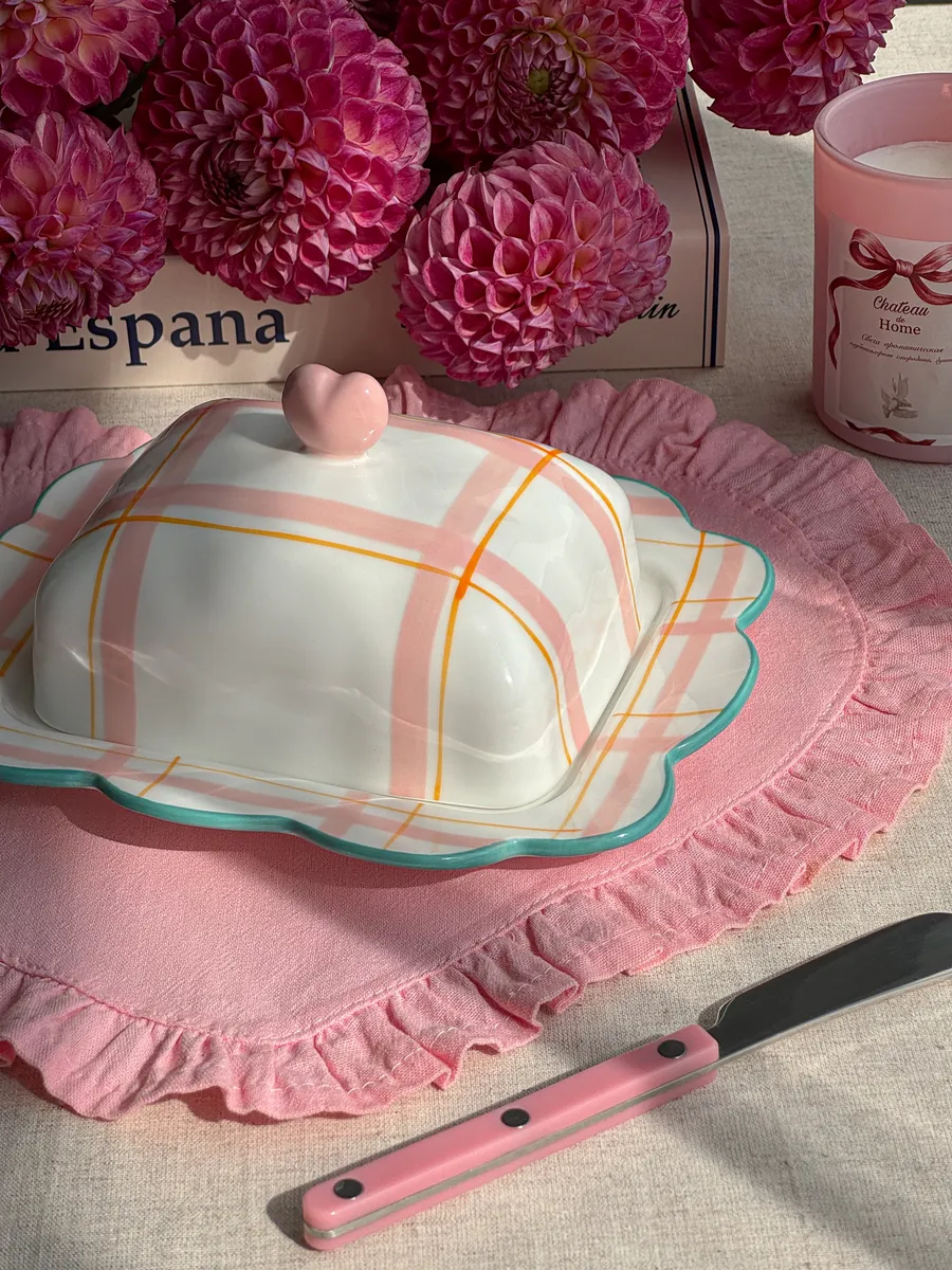 Масленка для сливочного масла, с крышкой керамическая — деталь 3