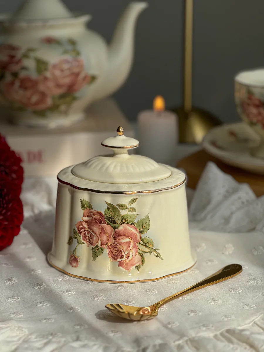 Сахарница с крышкой керамическая