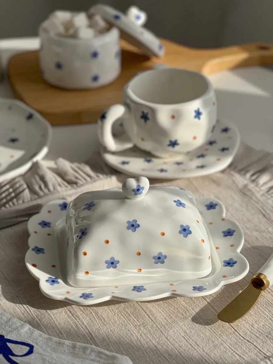 Масленка для сливочного масла, с крышкой керамическая